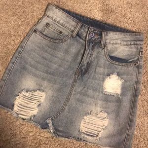 Denim mini skirt